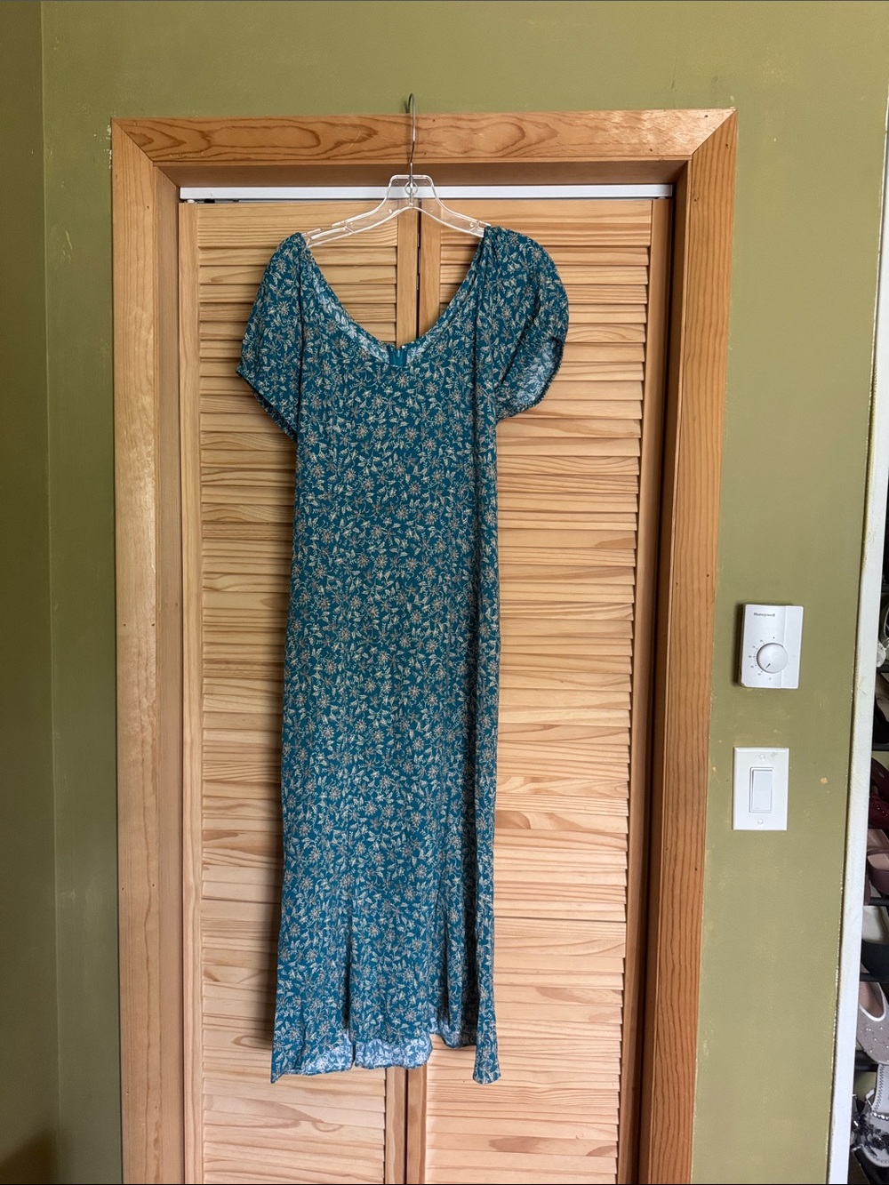 Madewell Teal Floral Maxi Dress